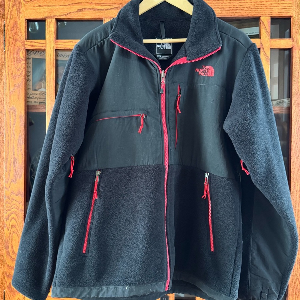 The North Face Black Fleece Jacket with White Logo